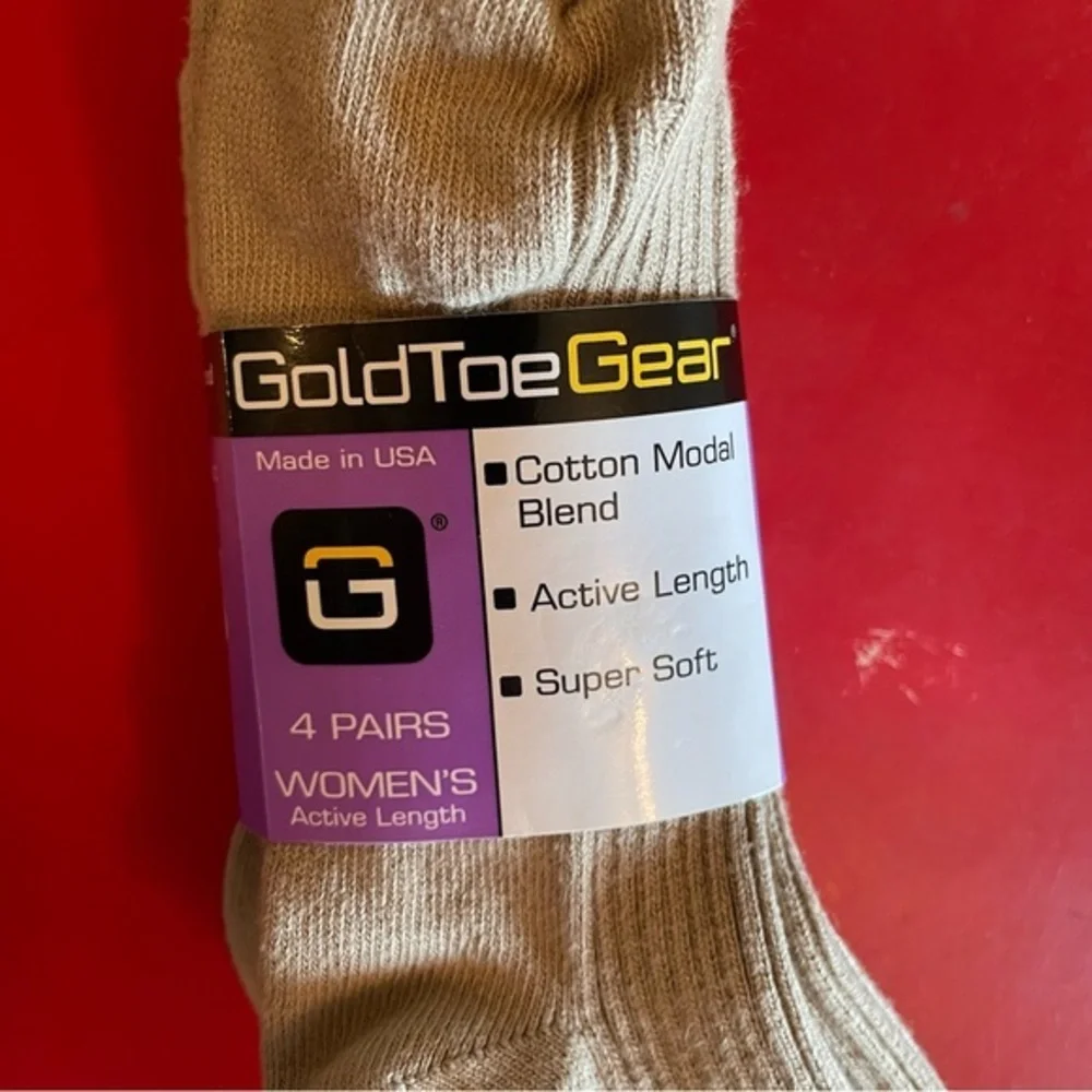 Gold Toe Gear 2005 Women’s Active Length 4 Pairs Khaki‎ Shoe Size 6-9 Sock 9-11
